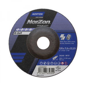 Norton Norzon Quick Cut tisztítókorong 125x7,0x22,23 mm ZA24Q, 25 db/csomag termék fő termékképe