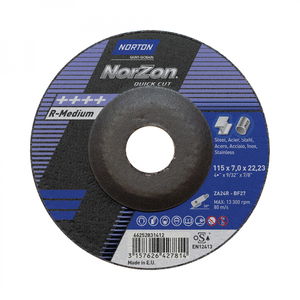 Norton Norzon Quick Cut tisztítókorong 115x7,0x22,23 mm ZA24R, 25 db/csomag termék fő termékképe