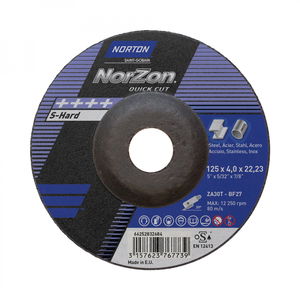 Norton Norzon Quick Cut tisztítókorong 125x4,0x22,23 mm ZA30T, 25 db/csomag termék fő termékképe