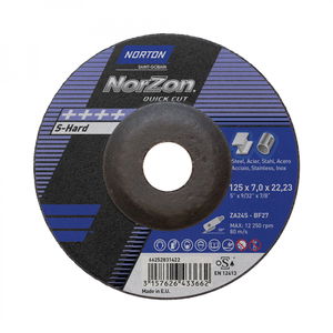 Norton Norzon Quick Cut tisztítókorong 125x7,0x22,23 mm ZA24S, 25 db/csomag termék fő termékképe