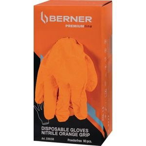 Berner Premium Line Nitril Grip PR Eldobható Kesztyű Jó Tapadás Narancssárga termék fő termékképe