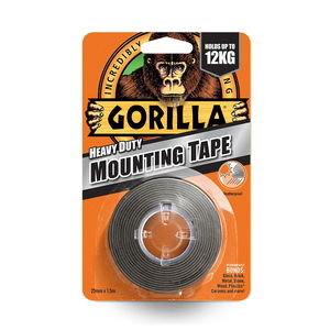 Gorilla Heavy Duty Mounting Black Tape Fekete Kültéri Kétoldalas Ragasztószalag 2,54cm * 1,52 m termék fő termékképe