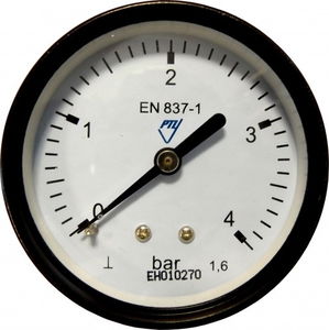 KEDE 0-4,0 bar, 1/4" (D63 mm) Hátsó Csatlakozású Nyomásmérő, Fém Házban termék fő termékképe