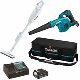 Makita CLX245SAX1 CL108FDZ + UB100DZ + BL1021B + DC10SB - Porszívó, 44 mbar + Kerti ventilátor, 156 m3 / h