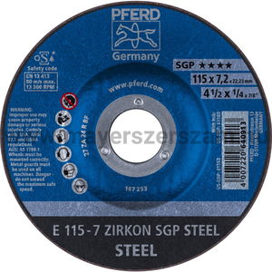 TISZTÍTÓKORONG E 115-7 ZIRKON SGP STEEL termék fő termékképe