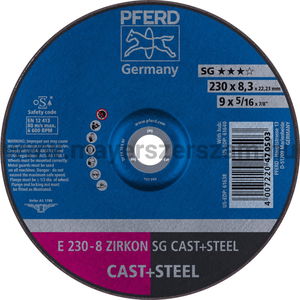 TISZTÍTÓKORONG E 230-8 ZIRKON SG CAST+STEEL termék fő termékképe