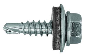 DIN 7504 Fűzőcsavar+gumis alátét, Acél, RAL9002, 4,8x19/14 ( szürkésfehér) termék fő termékképe