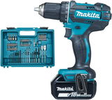 Makita DDF482RFX1 akkus fúró- csavarozó (2 x 3.0 Ah Li-ion akkuval, MAKPAC kofferben) + bitkészlet