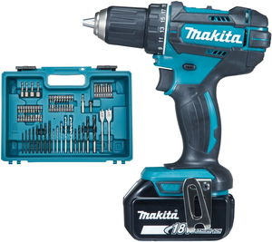 Makita DDF482RFX1 akkus fúró- csavarozó (2 x 3.0 Ah Li-ion akkuval, MAKPAC kofferben) + bitkészlet termék fő termékképe