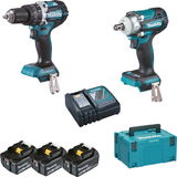 Makita DLX2359TJ1 szénkefe nélküli akkumulátoros gépcsomag (3 x 5.0 Ah Li-ion akkuval, MAKPAC kofferben)