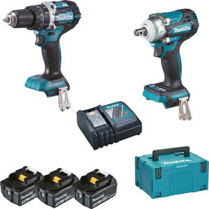 Makita DLX2359TJ1 szénkefe nélküli akkumulátoros gépcsomag (3 x 5.0 Ah Li-ion akkuval, MAKPAC kofferben) termék fő termékképe