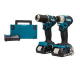 Makita DLX2423AJ akkumulátoros gépcsomag (2 x 2.0 Ah Li-ion akkuval, MAKPAC kofferben)