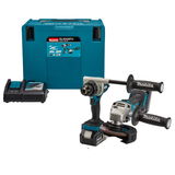 Makita DLX2430TJ szénkefe nélküli akkumulátoros gépcsomag (2 x 5.0 Ah Li-ion akkuval, MAKPAC kofferben)