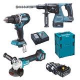 Makita DLX3119TJ akkumulátoros gépcsomag (3 x 5.0 Ah Li-ion akkuval + 2 x MAKPAC koffer)