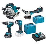 Makita DLX4154TJ szénkefe nélküli akkumulátoros gépcsomag (2 x 5.0 Ah Li-ion akkuval + 2 x MAKPAC koffer)