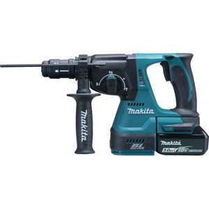 Makita DHR243RTJ akkumulátoros SDS-plus fúró-vésőkalapács (2 x 5.0 Ah Li-ion akkuval, MAKPAC kofferben) termék fő termékképe