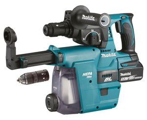 Makita DHR243RTJW akkumulátoros SDS-plus fúró-vésőkalapács (2 x 5.0 Ah Li-ion akkuval, MAKPAC kofferben) + porelszívó egység termék fő termékképe