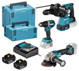 Makita DLX3195JX1 akkumulátoros gépcsomag (2 x 5.0 Ah Li-ion akkuval + 2 x MAKPAC koffer)