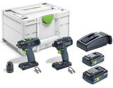 Festool TID 18 HPC 4,0 I-Set T18 akkus szénkefe nélküli fúró-csavarbehajtó és ütvecsavarozó szett (2 x 4.0 Ah Li-ion akkuval)