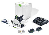 Festool TSC 55 5,0 KEBI-Plus/XL akkus szénkefe nélküli merülőfűrész (2 x 5.0 Ah Li-ion akkuval)