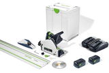 Festool TSC 55 5,0 KEBI-Plus/XL-FS akkus szénkefe nélküli merülőfűrész (2 x 5.0 Ah Li-ion akkuval)