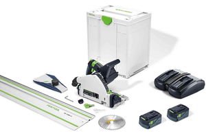 Festool TSC 55 5,0 KEBI-Plus/XL-FS akkus szénkefe nélküli merülőfűrész (2 x 5.0 Ah Li-ion akkuval) termék fő termékképe