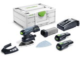 Festool DTSC 400 3,0 I-Plus akkus szénkefe nélküli deltacsiszoló (2 x 3.0 Ah Li-ion akkuval)