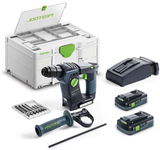 Festool BHC 18 HPC 4,0 I-Plus akkus szénkefe nélküli SDS-plus fúrókalapács (2 x 4.0 Ah Li-ion akkuval)