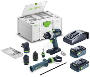 Festool QUADRIVE TPC 18/4 5,0/4,0 I-Set/XL akkus ütvefúró-csavarbehajtó (1 x 4.0 Ah és 1 x 5.0 Ah Li-ion akkuval) termék fő termékképe