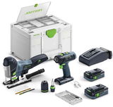 Festool T 18+3/PSC 420 HPC I-Set akkus szénkefe nélküli szerelőkészlet (2 x 4.0 Ah Li-ion akkuval)