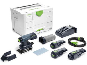 Festool RTSC 400 3,0 I-Set akkus szénkefe nélküli vibrációs csiszoló (2 x 3.0 Ah Li-ion akkuval) termék fő termékképe