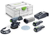 Festool ETSC 125 3,0 I-Plus akkus szénkefe nélküli excentercsiszoló (2 x 3.0 Ah Li-ion akkuval)