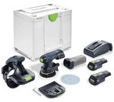 Festool ES-ETSC 125 3,0 I-Plus akkus szénkefe nélküli élcsiszoló (2 x 3.0 Ah Li-ion akkuval)