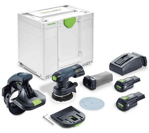 Festool ES-ETSC 125 3,0 I-Plus akkus szénkefe nélküli élcsiszoló (2 x 3.0 Ah Li-ion akkuval) termék fő termékképe