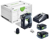 Festool CXS 12 2,5-Plus akkus szénkefe nélküli fúró-csavarbehajtó (2 x 2.5 Ah Li-ion akkuval)