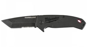 Milwaukee HARDLINE™ összecsukható kés, fekete, D2 acél fogazott élű penge, 75 mm termék fő termékképe