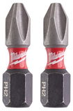 Milwaukee Shockwave Impact Duty™ csavarozó bit, 25 mm, PH 2, 2 db/bliszter