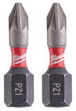 Milwaukee Shockwave Impact Duty™ csavarozó bit, 25 mm, PZ 1, 2 db/bliszter