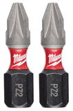 Milwaukee Shockwave Impact Duty™ csavarozó bit, 25 mm, PZ 2, 2 db/bliszter