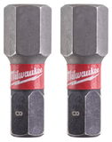 Milwaukee Shockwave Impact Duty™ csavarozó bit, 25 mm, Hex 8 mm, 2 db/bliszter