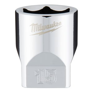 Milwaukee FOUR FLAT™ oldalú 1/4"-os dugókulcs fej, rövid, 6-lapú, 15 mm termék fő termékképe