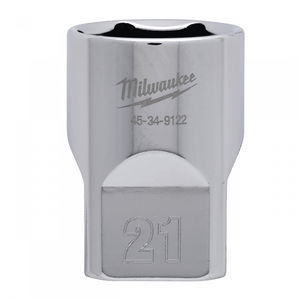 Milwaukee FOUR FLAT™ oldalú 1/2"-os dugókulcs fej, rövid, 6-lapú, 21 mm termék fő termékképe