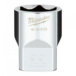 Milwaukee FOUR FLAT™ oldalú 1/2"-os dugókulcs fej, rövid, 6-lapú, 22 mm termék fő termékképe