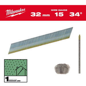 Milwaukee Finish szeg, "D" fejű, galvanizált, 15 Gauge, 34°, SC1, 1.8 x 32 mm, 4000 db/csomag termék fő termékképe