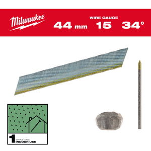 Milwaukee Finish szeg, "D" fejű, galvanizált, 15 Gauge, 34°, SC1, 1.8 x 44 mm, 2500 db/csomag termék fő termékképe