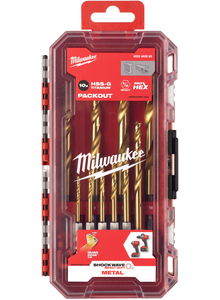 Milwaukee Shockwave™ HSS-G titán-nitrid RED HEX fém fúrószár készlet, 10 darabos termék fő termékképe