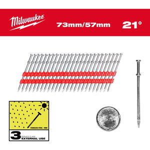 Milwaukee Dupla fejű szeg, kerekfejű, 73 / 57 mm / 21°, 2000 db/csomag termék fő termékképe