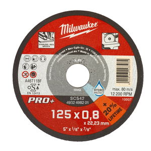 Milwaukee SCS 42/125 PRO+ vékony fémvágó tárcsa, egyenes, 125x0.8 mm termék fő termékképe