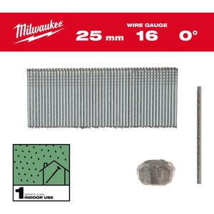 Milwaukee Finish szeg, fej nélküli, galvanizált, 16 Gauge, 0°, SC1, 1.6 x 25 mm, 5000 db/csomag termék fő termékképe