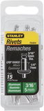 Stanley 1-PAA64T popszegecs, 5 x 7 mm, 15 db/csomag